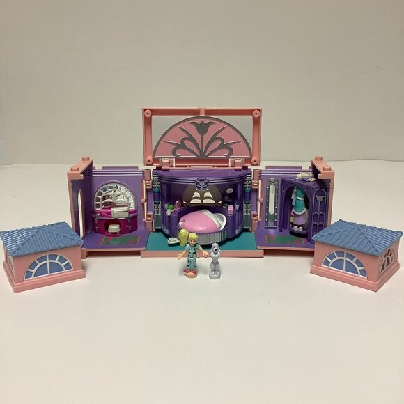 Vintage Polly Pocket Dream Builders Master Bedroom with Doll & Dog Figures 1999 - Picture 1 of 16